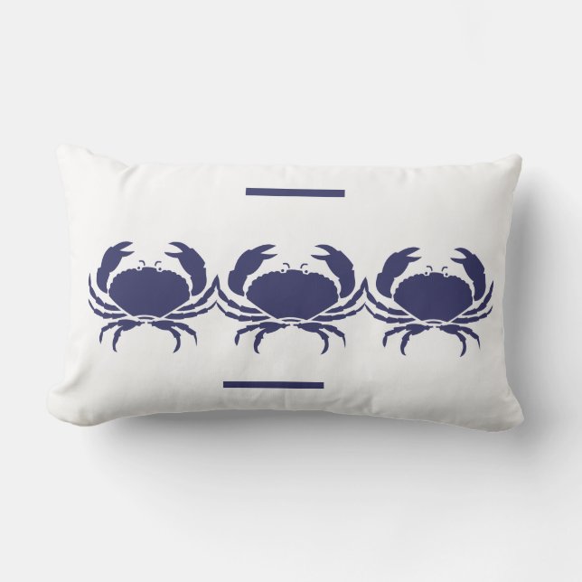 Cojín Lumbar marina CRABS blanca PILLOW vida costera (Anverso)
