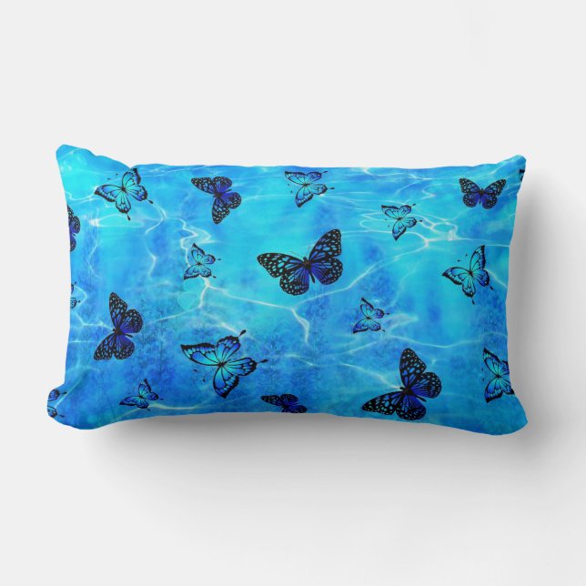 Cojín Lumbar Mariposa azul (Anverso)