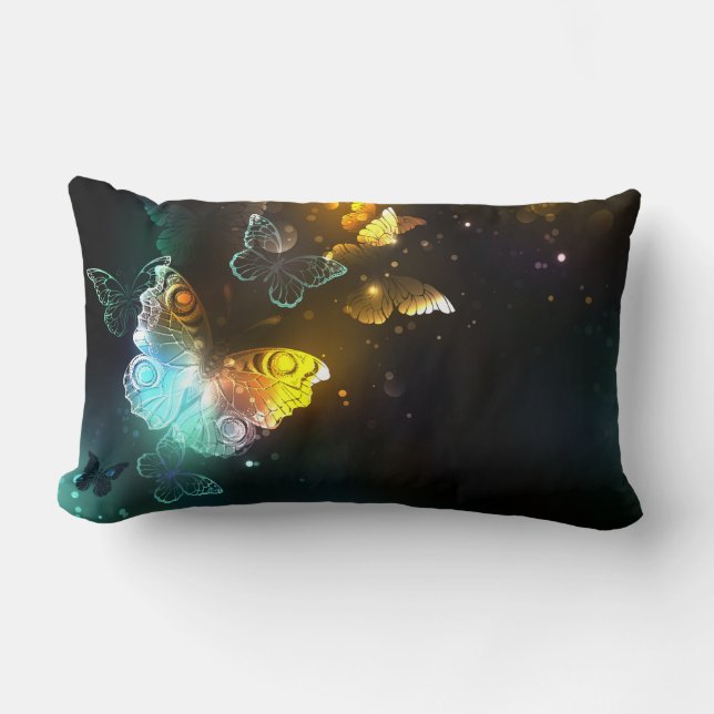 Cojín Lumbar Mariposa luminosa y mariposas nocturnas (Anverso)