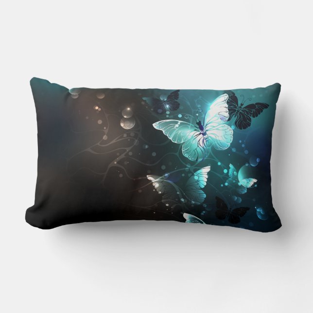 Cojín Lumbar Mariposas nocturnas de menta (Anverso)