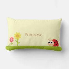 Cojín Lumbar Mariquita linda del bebé con los puntos del