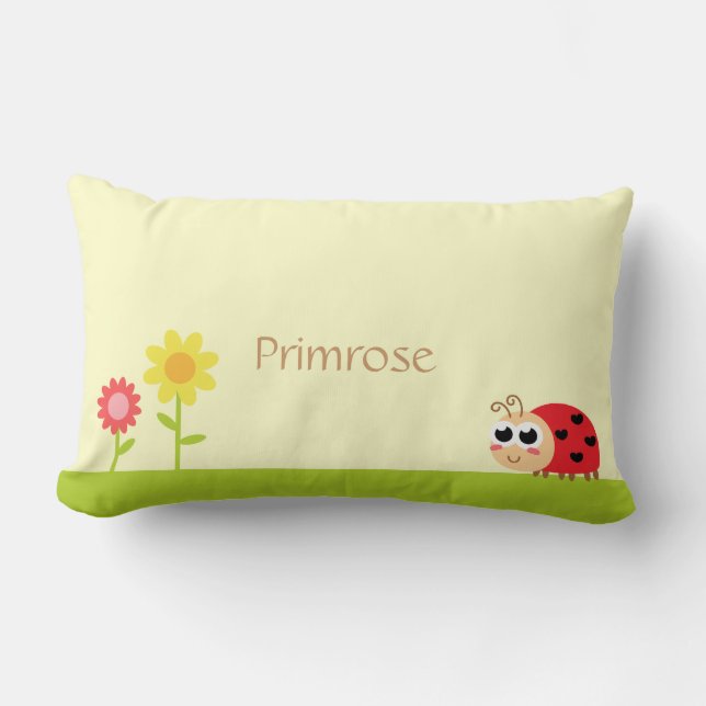 Cojín Lumbar Mariquita linda del bebé con los puntos del (Anverso)