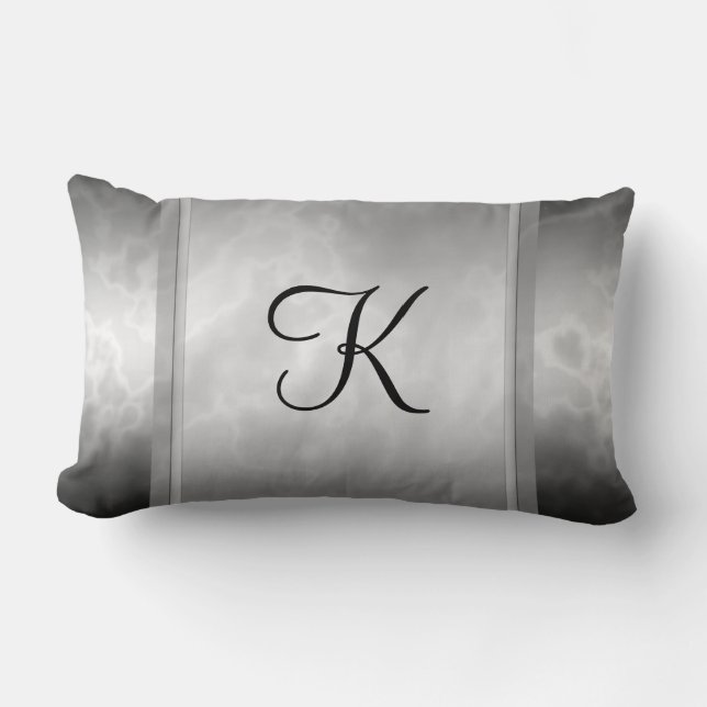 Cojín Lumbar Mármol negro del carbón de leña personalizado (Anverso)