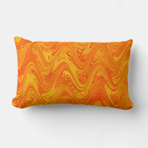 Cojín Lumbar Marmoleado Naranja Amarillo Rojo Patrón