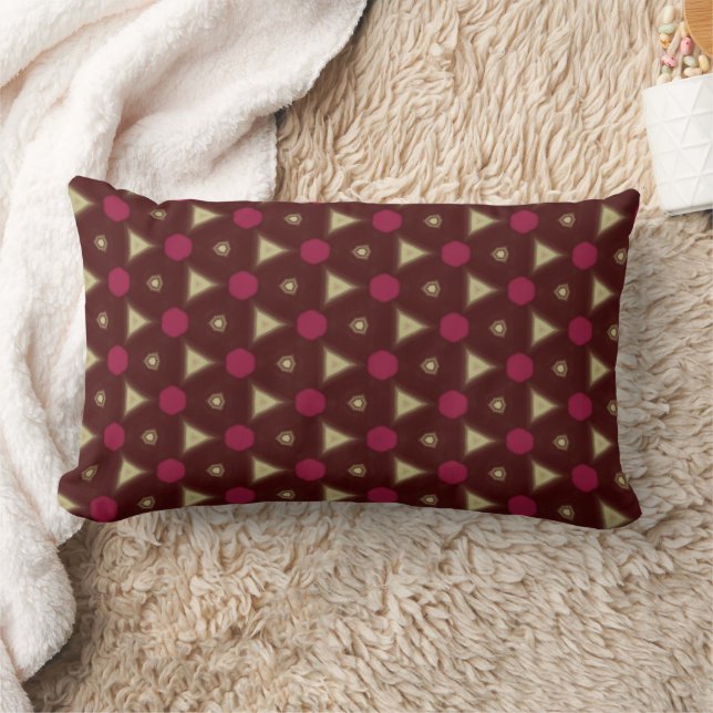 Cojín Lumbar Maroon geometric throw pillow (Manta)