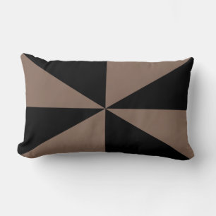 Cojín Lumbar Marrón Taupe y Pinwheel Negro