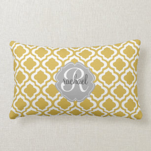 Cojín Lumbar Marroquí elegante Quatrefoil del oro personalizad
