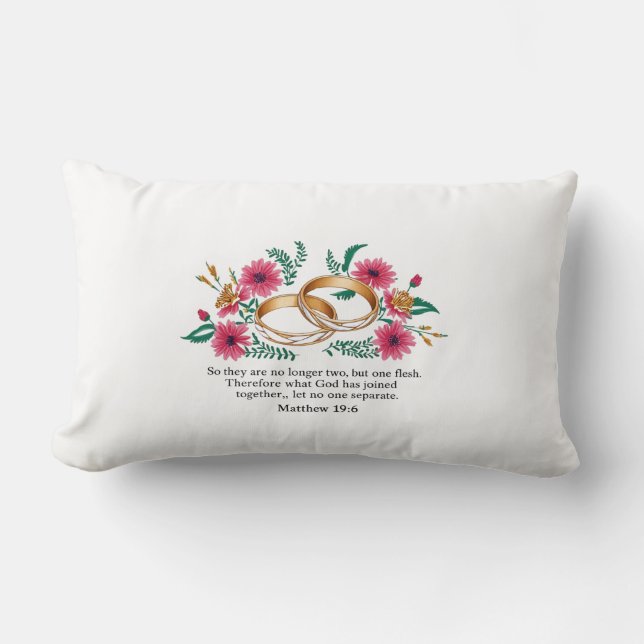 Cojín Lumbar Mateo 19:6 Pillow (Anverso)