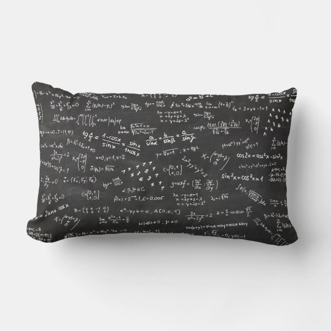 Cojín Lumbar Math Formulas Chalkboard (Anverso)