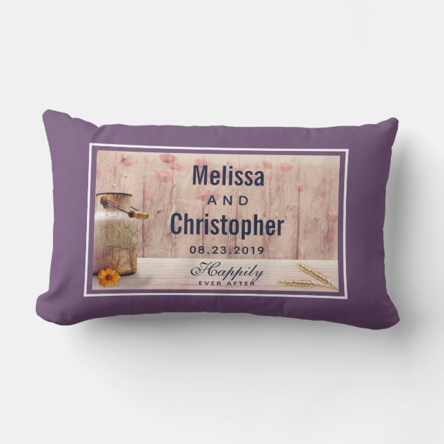 Cojín Lumbar Matrimonio rural de leche rústica (Anverso)