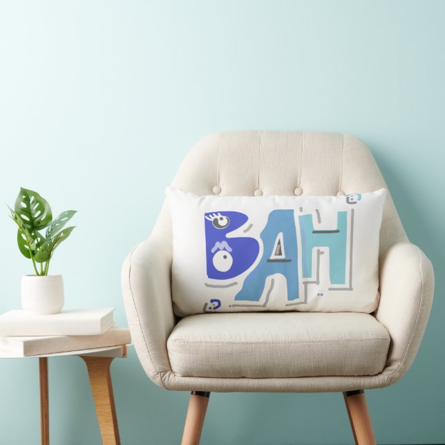 Cojín Lumbar Mazipoodles Bah Humbug Blue Gradiente Blanco (Silla)