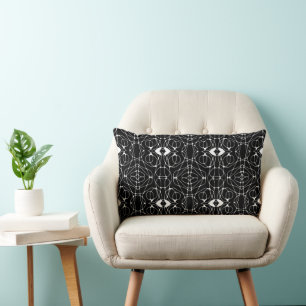 Cojín Lumbar Mazipoodles Neuro Art - Blanco Negro