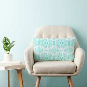 Cojín Lumbar Mazipoodles Neuro Art - Blanco Turquesa