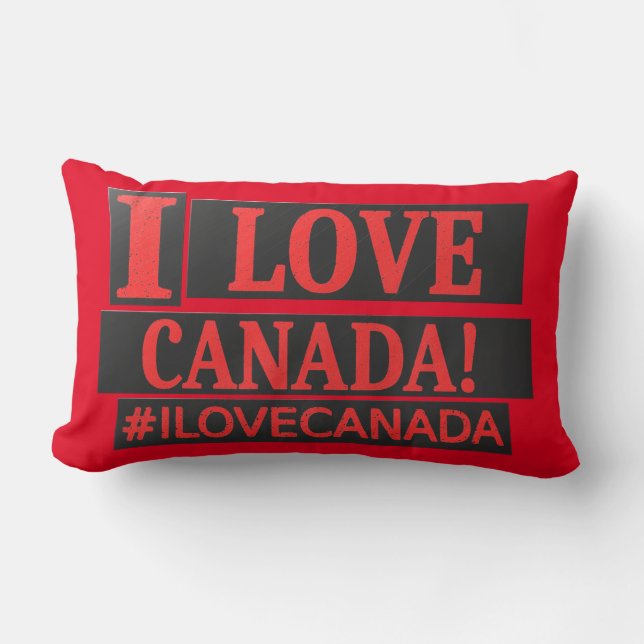 Cojín Lumbar "Me encanta CANADÁ" Diseño de expresiones personal (Anverso)