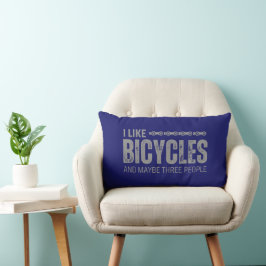 Cojín Lumbar Me gustan las bicicletas y tal vez tres personas c