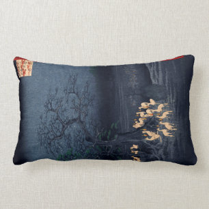 Cojín Lumbar Medianoche de Hiroshige en el japonés cambiante