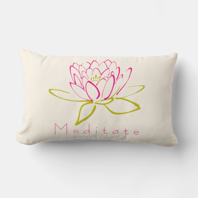 Cojín Lumbar Meditar. Ilustracion Lotus Flower / Water Lily (Anverso)