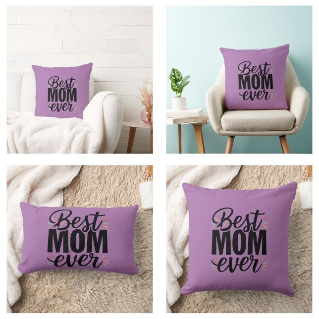 Cojín Lumbar Mejor Mamá del Día Feliz de la Madre (Best Mom Ever Stylish Happy Mother's Day Pillows)