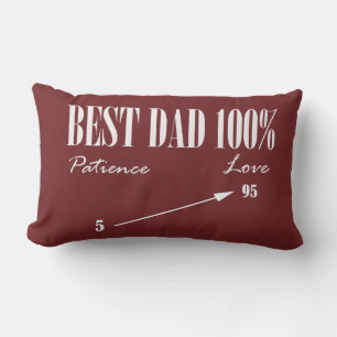 Cojín Lumbar Mejor Papá 100% Ama Paciencia Funky Padre Cushion
