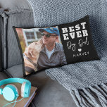 Cojín Lumbar Mejor Perro de Ever | Foto<br><div class="desc">¡Celebra el Día del Padre con un toque elegante! Este moderno cojín de dispersión fotográfica es el regalo más importante para los papás de perro a tu bebé de piel. La almohada tiene el más sincero mensaje "BEST EVER DOG DAD" y puede ser personalizada con su foto familiar favorita y...</div>