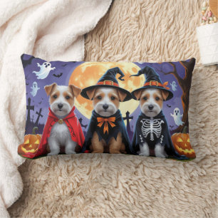 Cojín Lumbar Mejor Perro Terrier Calabaza Halloween Funny