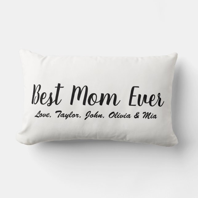 Cojín Lumbar Mejor texto personalizado de escritura en blanco n (Anverso)