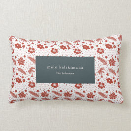 Cojín Lumbar Mele Kalikimaka Pillow Floral Red Lumber