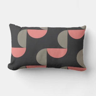 Cojín Lumbar Melocotón moderno y gris de mediados del siglo XX