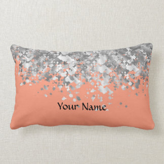 Cojín Lumbar Melocotón y falso purpurina personalizados