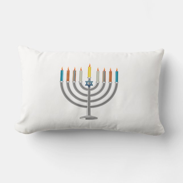 Cojín Lumbar Menorah de Jánuca (Anverso)