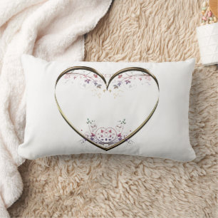 Cojín Lumbar Mensaje Personalizado de Heart n Flowers