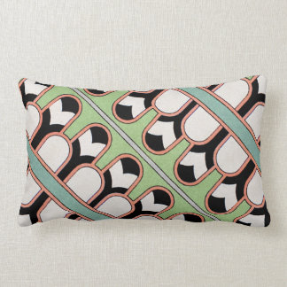 Cojín Lumbar Menta geométrica del modelo del art déco asirio