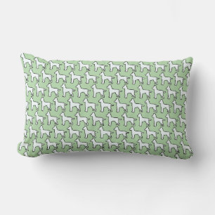 Cojín Lumbar Menta Verde Perro Blanco