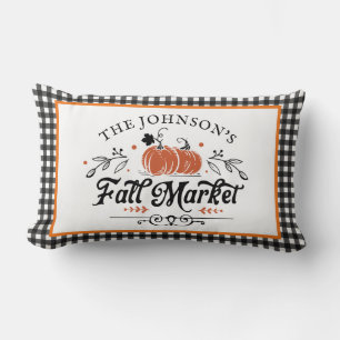 Cojín Lumbar Mercado de Otoño Parche de Calabaza Granja