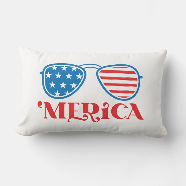 Cojín Lumbar 'Merica - 4 de julio (Anverso)