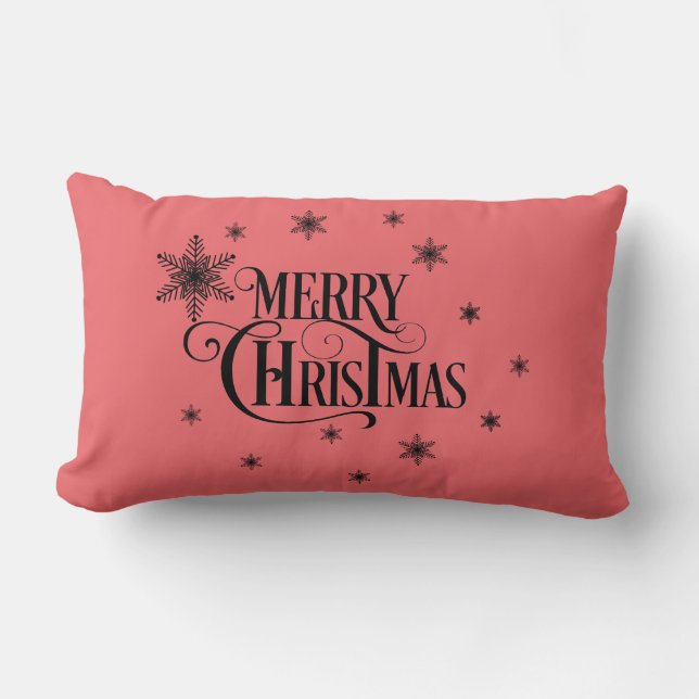 Cojín Lumbar Merry Christmas and good Wisches (Anverso)