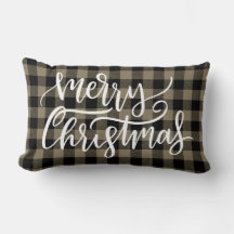 Merry Christmas Black Brown Buffalo Plantado