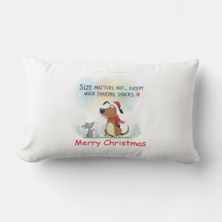 Cojín Lumbar Merry Christmas dog santa throw pillow