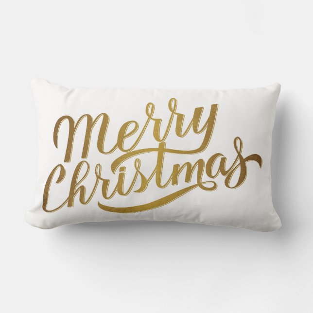 Cojín Lumbar Merry Christmas Throw Pillow (Anverso)