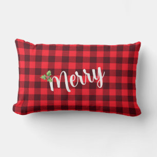 Cojín Lumbar Merry - Tapado de búfalo rojo y negro