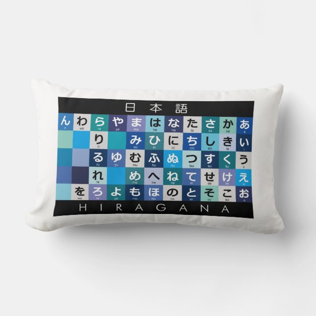 Cojín Lumbar Mesa Hiragana y Katakana japonesa (Anverso)