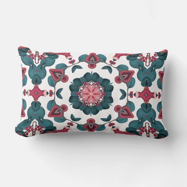 Cojín Lumbar Mezcla de mariposa de George Shaw con cosecha de v (Anverso)