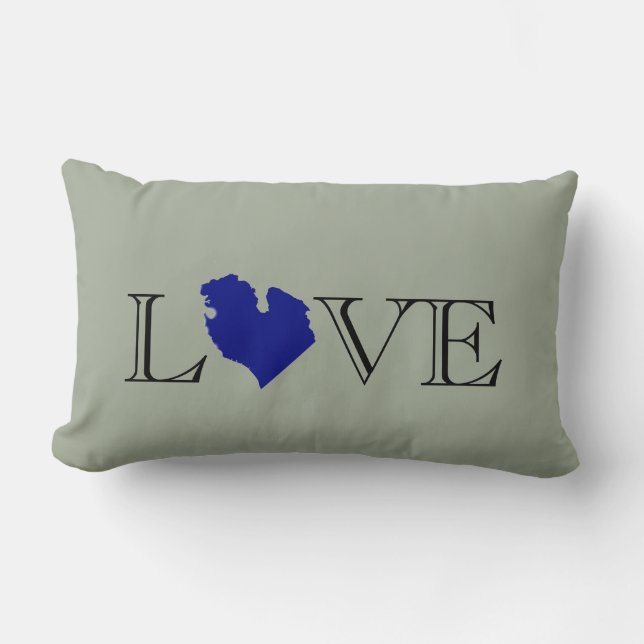 Cojín Lumbar Mi corazón Michigan (Anverso)