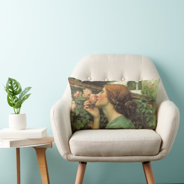 Cojín Lumbar Mi dulce Rosa, o el alma del Rosa por Waterhouse (Silla)