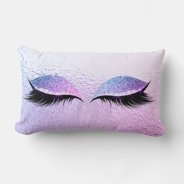 Cojín Lumbar Miami Vivid Bright Purpurina Rosa Black Glam Makeu (Anverso)