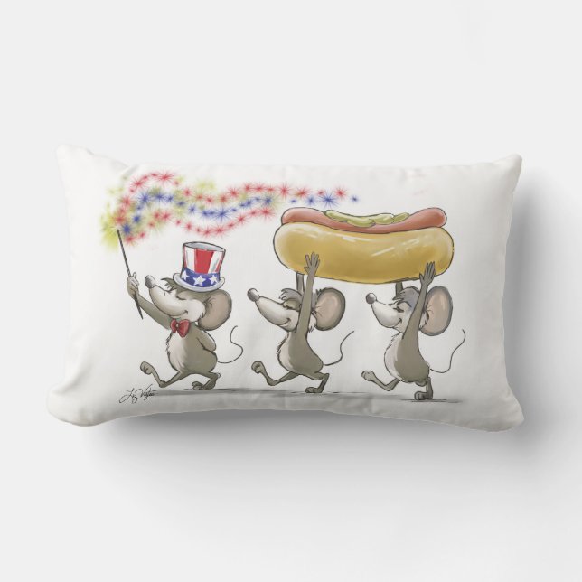 Cojín Lumbar Mic, Mac & Moe's Happy 4 of July Lumbar Pillow (Anverso)