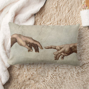 Cojín Lumbar Michaelangelo manos creación adam dios