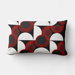 Cojín Lumbar MidCentury Rojo moderno, negro y gris