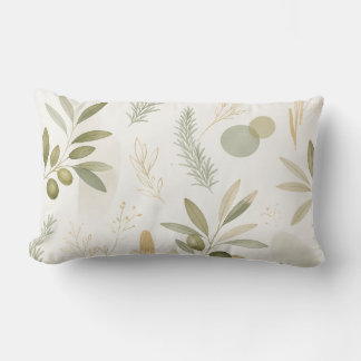 Cojín Lumbar Minimalist Olive & Rosemary Botanical Pillow