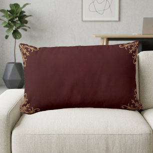 Cojín Lumbar Minimalista de cuero de vino borgoña victoriano vi